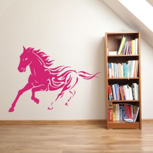 GLIX Kůň - samolepka na zeď Růžová 80 x 58 cm