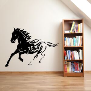 GLIX Kůň - samolepka na zeď Černá 80 x 58 cm