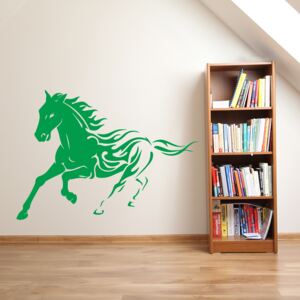 GLIX Kůň - samolepka na zeď Světle zelená 80 x 58 cm
