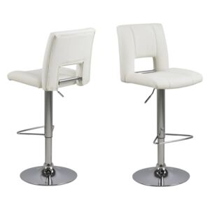 Designová barová židle Nerine bílá a chromová
