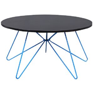 TEMPO Konferenční stolek, černý dub / modrá, MIKKEL