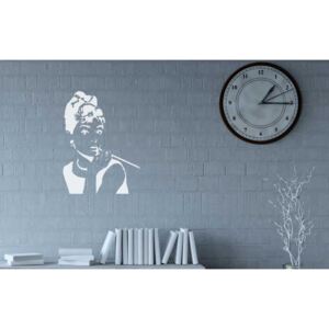 GLIX Audrey Hepburn - samolepka na zeď Bílá 55 x 75 cm