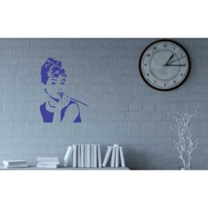 GLIX Audrey Hepburn - samolepka na zeď Modrá 55 x 75 cm