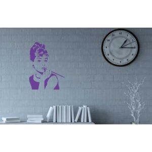 GLIX Audrey Hepburn - samolepka na zeď Fialová 55 x 75 cm