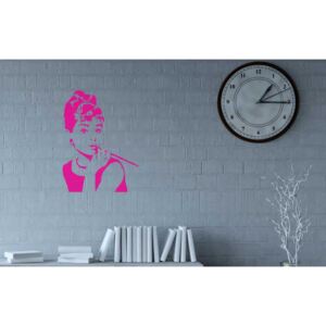 GLIX Audrey Hepburn - samolepka na zeď Růžová 55 x 75 cm