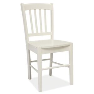 Židle CD-57 bílá, Sedák bez čalounění, Nohy: dřevo, dřevo, barva: bílá, bez područek lakované dřevo