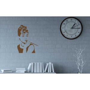 GLIX Audrey Hepburn - samolepka na zeď Hnědá 55 x 75 cm