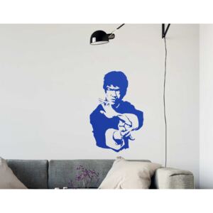 GLIX Bruce Lee - samolepka na zeď Modrá 60 x 90 cm