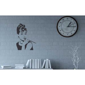 GLIX Audrey Hepburn - samolepka na zeď Černá 55 x 75 cm