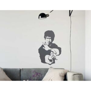 GLIX Bruce Lee - samolepka na zeď Šedá 45 x 70 cm