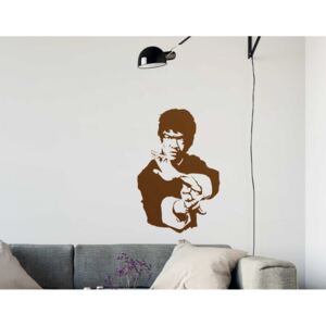 GLIX Bruce Lee - samolepka na zeď Hnědá 60 x 90 cm