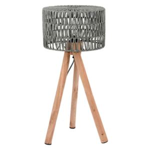 Šedá stolní lampa z mangového dřeva LABEL51 Stripe