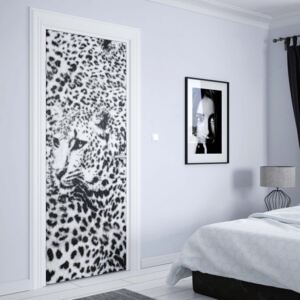 GLIX Fototapeta na dveře - Cheatah Design Black And White | 91x211 cm