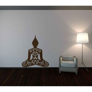 GLIX Meditace - samolepka na zeď Hnědá 50 x 60 cm