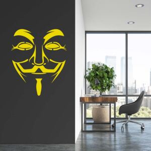 GLIX Anonymous - samolepka na zeď Žlutá 50 x 65 cm