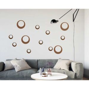 GLIX Dekorace kruhy - samolepka na zeď Hnědá 60 x 40 cm