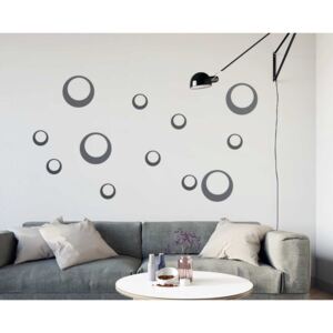 GLIX Dekorace kruhy - samolepka na zeď Šedá 60 x 40 cm