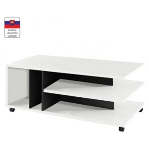 Konferenční stolek na kolečkách DASTI bílá/černá - TempoKondela