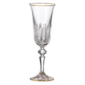 Bohemia Crystal ručně broušené sklenice na šampaňské Daisy Line Gold 1