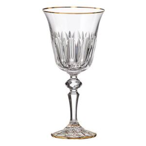 Bohemia Crystal ručně broušené sklenice na bílé víno Daisy Line Gold 1
