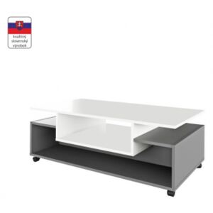 Konferenční stolek na kolečkách DALEN bílá/grafit - TempoKondela