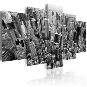 Obraz na plátně - Černobílé mrakodrapy New Yorku 100x50 cm