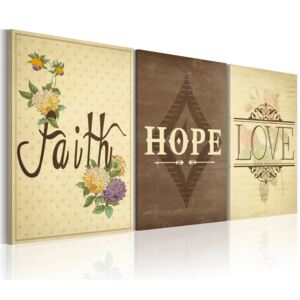 Obraz na plátně - Faith, Hope & Love 60x40 cm