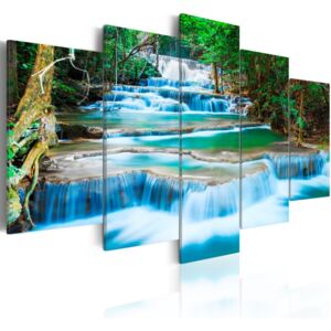 Obraz na plátně - Blue waterfall in Kanchanaburi, Thailand 100x50 cm