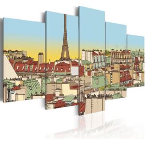 Obraz na plátně - Idyllic Parisian Picture 100x50 cm