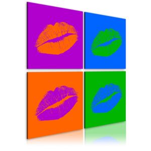 Obraz na plátně - Kisses: Pop art 40x40 cm