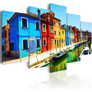 Obraz na plátně - Houses in the colors of the rainbow 100x50 cm
