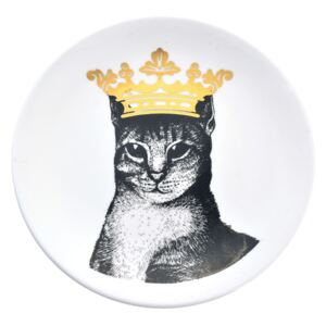 Keramický talíř Kočka s korunou - Ø 20*2 cm