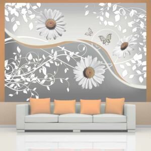 Fototapeta Bimago - Flying daisies + lepidlo zdarma 400x280 cm