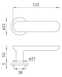 Dveřní kování MP Nela R 4006 5 S (PVD ANT) - BSR bez spodních rozet/PVD ANT (antracit)