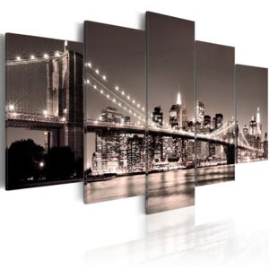 Obraz na plátně - Manhattan - Brooklyn Bridge II 100x50 cm