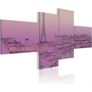 Obraz na plátně - Purple Paris 200x90
