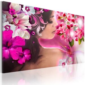 Obraz na plátně - Woman and flowers 60x40 cm