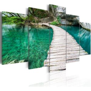 Obraz na plátně - Turquoise lake 100x50 cm