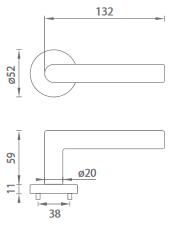 Dveřní kování MP Favorit-R 2002 (ČERNÁ MAT) - BSR bez spodních rozet/BS (černá mat)