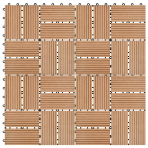 Terasové dlaždice z dřevoplastu 11 ks 30x30 cm 1 m² odstín teak