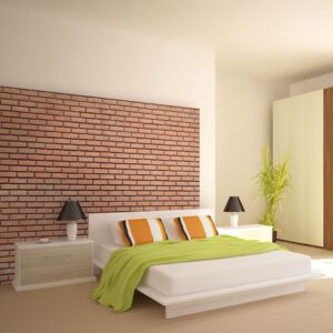 Fototapeta Bimago - Orange brick wall + lepidlo zdarma 200x154 cm
