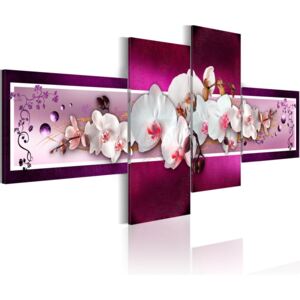 Obraz na plátně - Romantic orchids 200x90