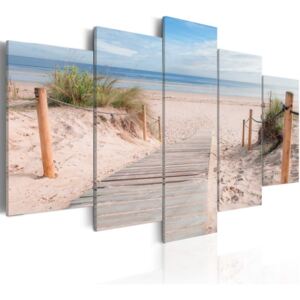 Obraz na plátně - Morning on the beach 100x50 cm