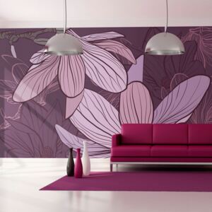 Bimago Fototapeta - Violet magnolias 350x270 cm