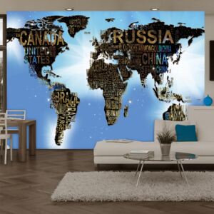 Bimago Fototapeta mapa - World Map - Blue Inspiration 300x210 cm