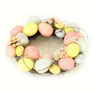 Věnec proutěný s umělými vajíčky, velikonoční dekorace PRZ857288