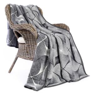Škodák Luxusní česaná deka BAVLNA - vzor 005 Vějíře na šedém - 150 x 200 cm