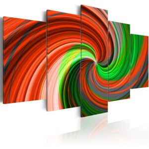 Obraz na plátně Bimago - Zeleno červená spirála 100x50 cm