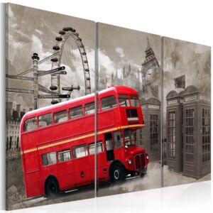 Bimago Obraz na plátně - Red bus 120x80 cm