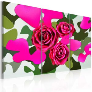 Obraz na plátně - Neon roses - triptych 120x80 cm